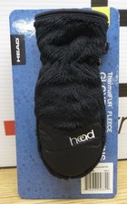 New HEAD Jr ThermalFUR Fleece Gloves / Mittens Girls  Boys  XXS  Black Furry