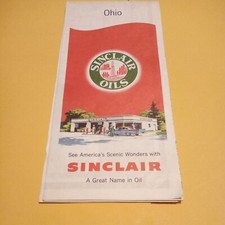 1950's Sinclair Oils Ohio Road Map