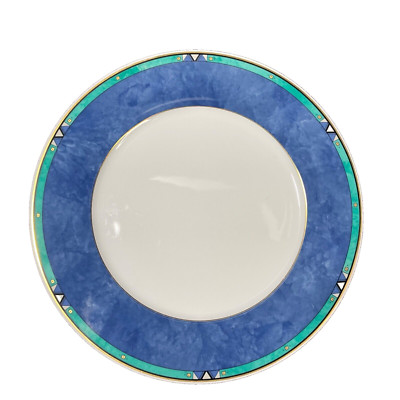 Ritzenhoff & Breker FLIRT Germany DINNER PLATES Blue Marble Trim 10 1/2 