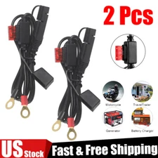 2Pcs Battery Terminal Ring Sae Connector Harness Charger Cable Extension Cord
