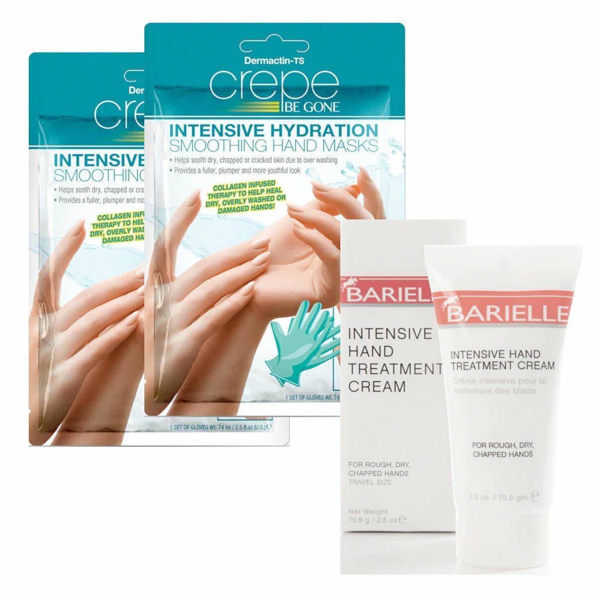 Barielle Intensive Hand Repair 3PC Set- 2 Hand Masks & Inten
