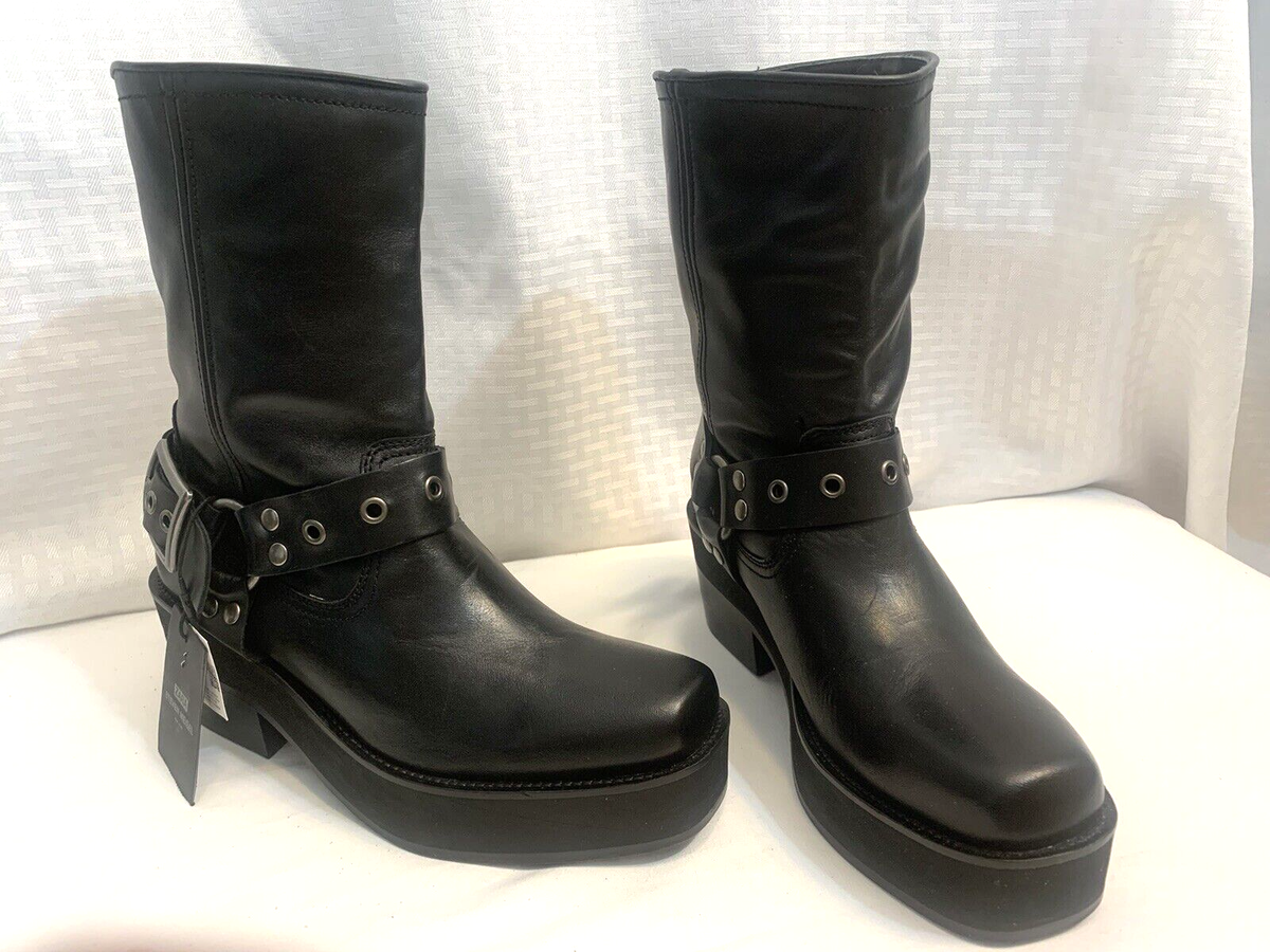 Zara Men's Steven Meisel Black Leather Biker Boots EU40 US7 Zara Men's Steven Meisel Black Leather Biker Boots EU40 US7