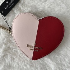 NWT Kate Spade Heart Love Shack Pink Red Coin Purse Key Ring Key Fob 129
