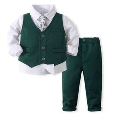 Formal Gentleman Clothes Set Long Sleeve Shirt Waistcoat Trousers Boys Outfits