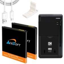 High-Performance 2x 2250mAh Battery Charger Cable f Coolpad illumina 3310A Phone