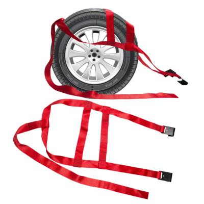 2PCS Heavy Duty Car Basket Tiedown Straps Tire Tow Dolly Wheel - Foto 9