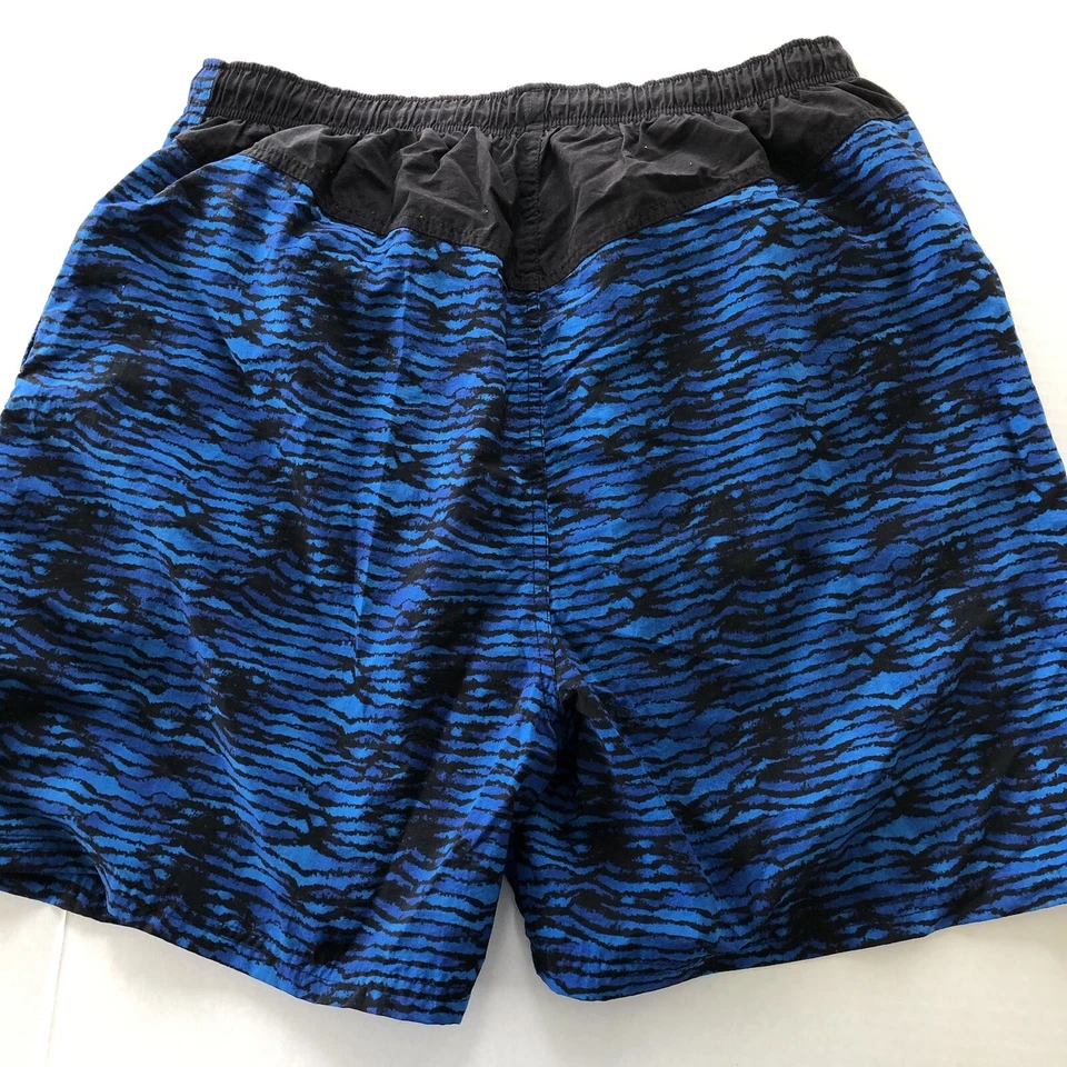 C&B Sport Croft & Barrow Vtg Blue Black Swim Trunks Men’s Sz L A3435 - Image 2 of 4