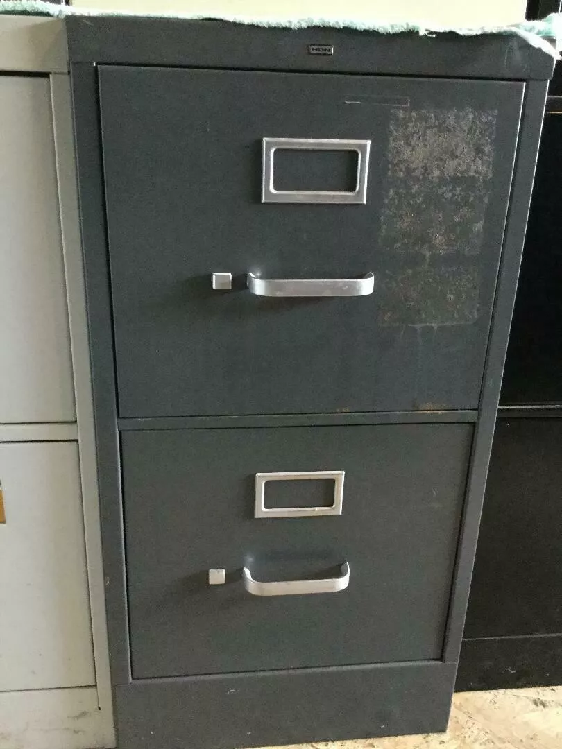 HON 2 Drawer Vertical Letter Size File Cabinet Pre Owned Grey eBay