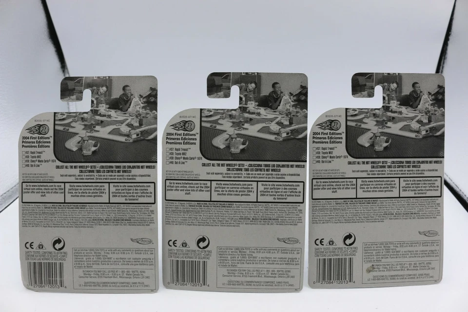 Lot of 3 Hot Wheels 2004 First Editions Blings Out-A-Line 40/100 BLUE 040 1:64 - Image 3 of 4