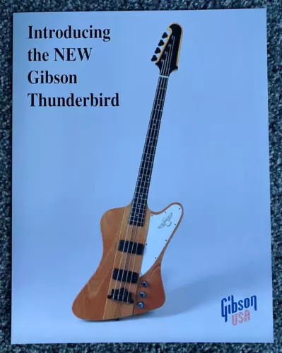 "Introducing the NEW Gibson Thunderbird" Original 1998 Brochure- MINT!