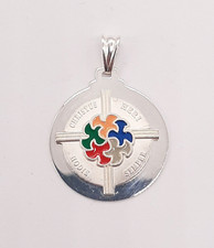 Medaglia in argento da collezione commemorativa Giubileo 2000 con smalto nuova