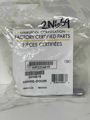 WP2254618 Refrigerator Center Door Hinge Whirlpool Factory Replacement Part - 第 1/2 張圖片