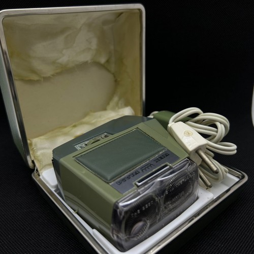Vintage Swiss Machine Shaving Rex Riam Original Barbers With Box Art Deco Green - Picture 12 of 24