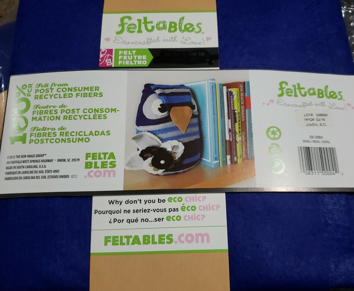 Feltables 36 x 36 Inch Royal Blue Felt Eco Crafted 3 Pack New USA