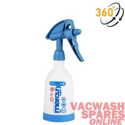 MERCURY TRIGGER SPRAYER & BOTTLE 0.5L DUAL ACTION CHEMICALS RESISTANT 360DEGREES