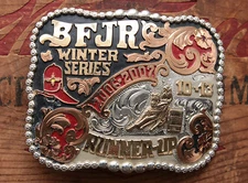 Red Bluff Runner-Up Jr. Rodeo Western Trophy Belt Buckle 2006-2007