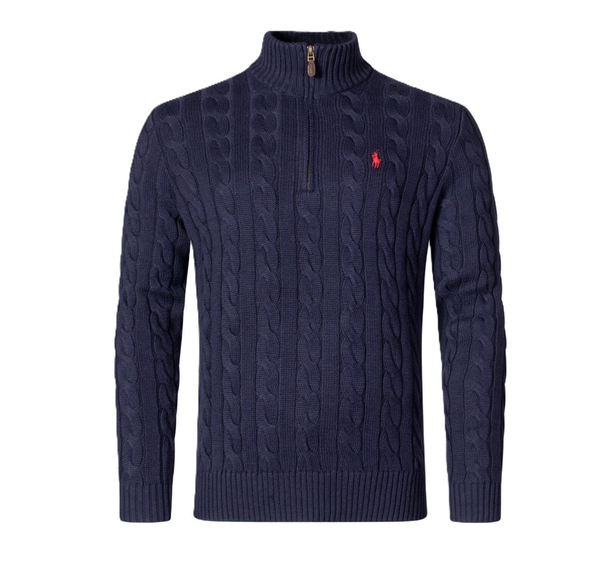 トップス Ralph lauren knit zip blouson navy S POLO RALPH LAUREN COTTON QUARTER-ZIP SWEATER | Navy Men's