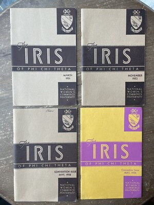 (4) Vintage 1950s PHI CHI THETA  The Iris  Booklets Women s Commerce Fraternity