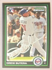 2010 Bowman Chrome #181 Drew Butera Minnesota Twins Rookie Silver Ink Auto