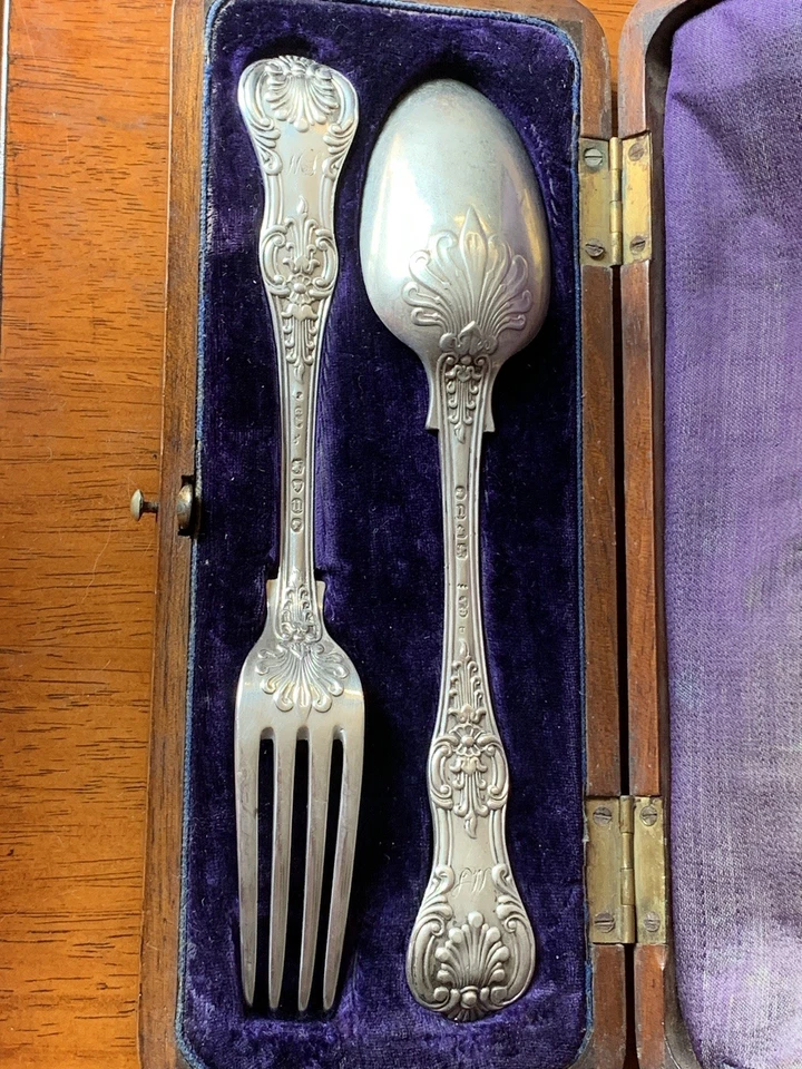 Conjunto de apresentação George William Adams 1840-1883 Londres prata esterlina caixa - Imagem 2 de 4