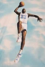 Michael Jordan UNC Blue Clouds Tie Dye Graphic T-Shirt Size M Crew Neck