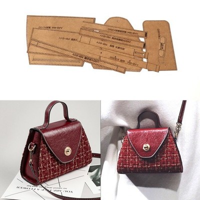 Leather Craft Shoulder Crossbody Messenger Bag Handbag Pattern Stencil Template