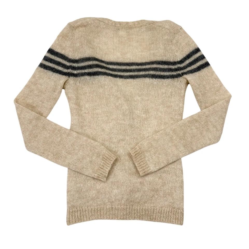 Cárdigan suéter para mujer J Crew pequeños bolsillos tostados mezcla de lana mohair tejido fino Foto 2 de 4