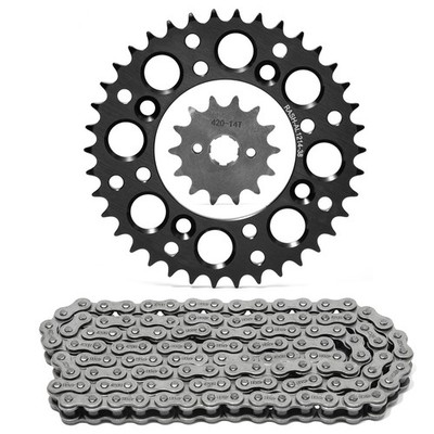 CRF110 CR60 XR70 420 Pitch 14T 38T Non O-Ring Chain Sprocket Kit for Honda Black