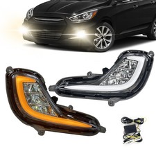 Led Fog Lights Front Bumper Lamps For 2012-2017 Hyundai Accent With Drlwiring