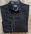 FOX RACING STRIPED SPORT SHIRT BLACK MULTI MENS LARGE EXCELLENT CONDITION