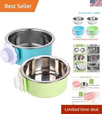 Crate Dog Bowl, Removable Stainless Steel Hanging Pet Kennel Cage Bowl Food ...