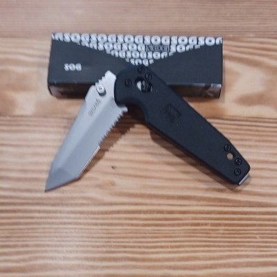 SOG Mini X-Ray Vision Pocketknife Tanto Combo Stainless Black Handle Manual Clip