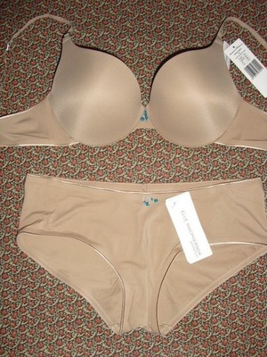 34C Elle Macpherson E72-484 Contour Bra & Medium Panty Second Skins Beige