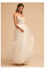 BHLDN Violetta by Adrianna Papell Beaded Gown | White | Size 2 | NWT