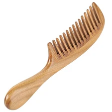 Onedor Handmade 100% Natural Green Sandalwood Hair Combs - Anti-Static Sandalwoo