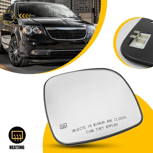 Mirror Glass For 08-16 Grand Dodge Caravan Chrysler Town Country Left Heated EW