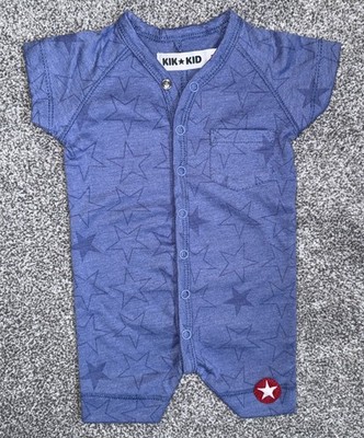 NEU MIT ETIKETT KIK KID BLUE STAR KURZARM STRAMPLER EU 56/UK NEWBORN UVP 31,95  AUSVERKAUFT