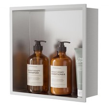 BATHFINESSE Shower Niche 12 x 12, Stainless Steel Shelf Recessed Shower Niche...
