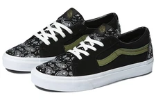 VN0A5KXDBLK Vans Sk8-Low Paisley Suede Black Green  Size US M 10