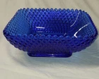 Rare VTG Cobalt Blue Saw Tooth  Diamond Point Square Glass Bowl Westmoreland?HTF
