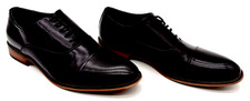 Bruno Marc Cap-Toe Oxford Dress Shoes Black Lace-Up Mens Size 10.5