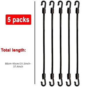 5pcs Heavy-Duty Elastic Ropes with Hooks And Straps - Adjustable Multifunctional