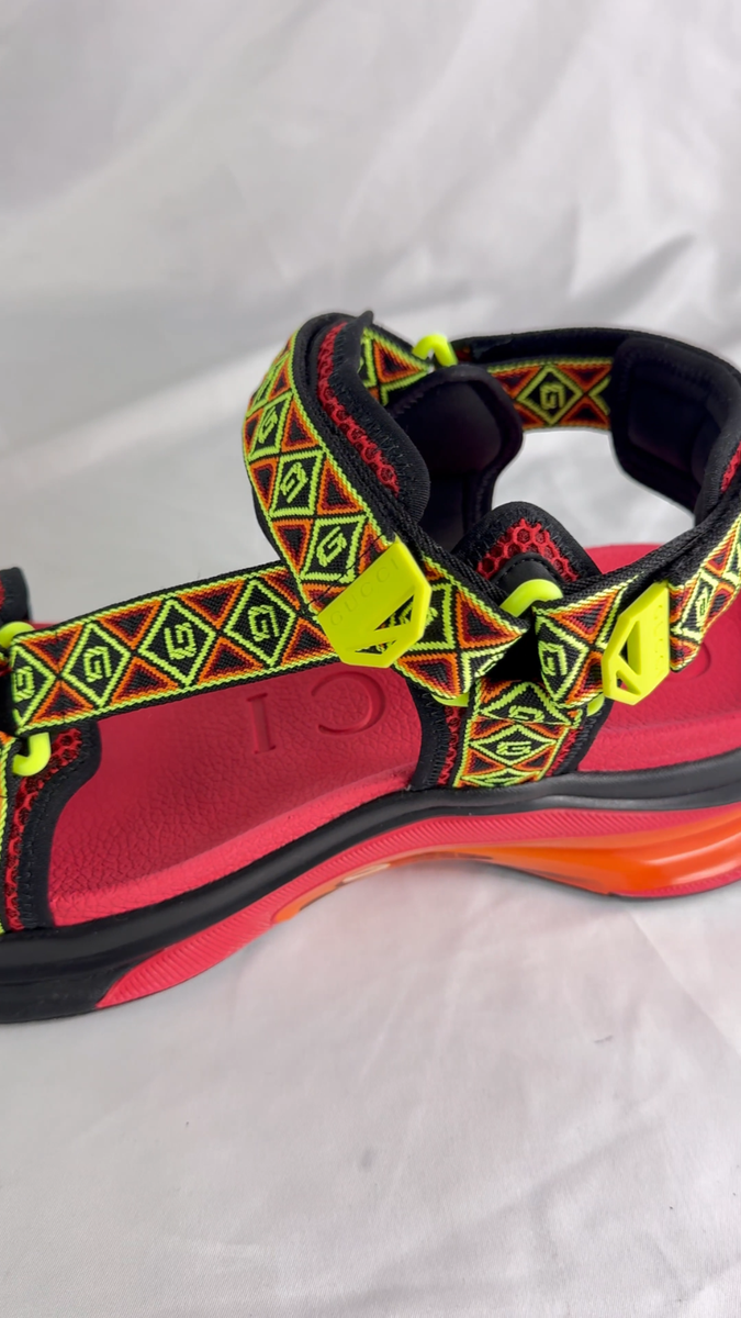 GUCCI 746299 Multicolor Run Sandal Jacquard Canvas Men's 12 - 12.5