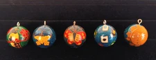 5 VTG Colorful Harmony Chimes Bell Cloisonné Ball Pendant Charm 1”  Variety