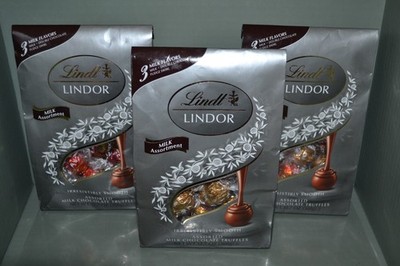 (3) Lindt Lindor Assorted 3 Flavor Chocolate Truffles, 12.7 oz Each Best By 8/26