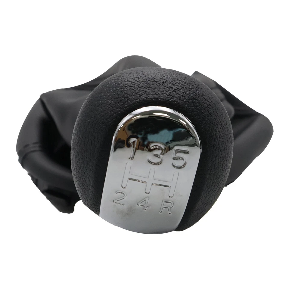 1x Gear Shift Knob 5 Speed With Boot Chrome For 11-16 Chevrolet Spark 1.2L Foto 2 de 4