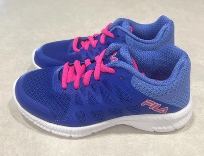FILA  Finity  Youth Girls Royal Blue/Pink Glow Sneakers~~Size 11