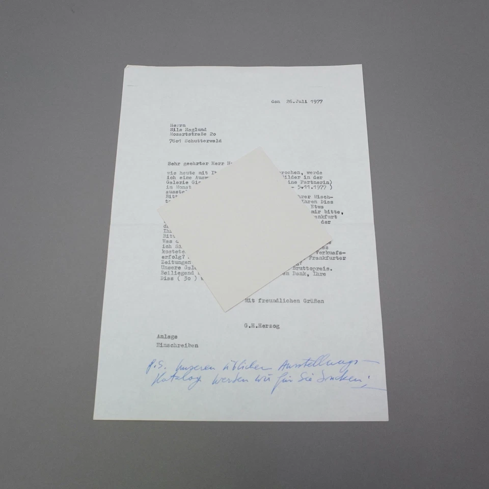 Nils Haglund Korrespondenz 2 Letters Tipped U. V. Hand Signed 1.71.ABI - Image 4 of 4