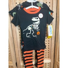 Carters Just One You Halloween Pajamas 4pc Set Glow Dinosaur Skeleton 18M NEW