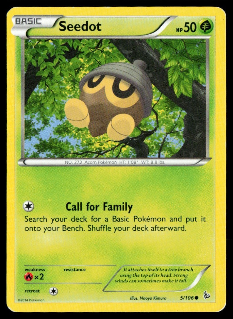 2014 XY - Flashfire Seedot #5 Non Holo Pokemon Card